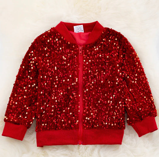 Girls Sequin Bomber Jacket