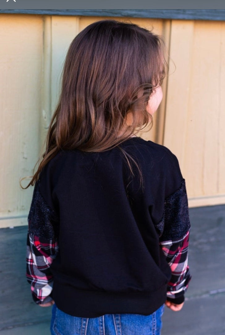 Girls Pretty In Plaid Top